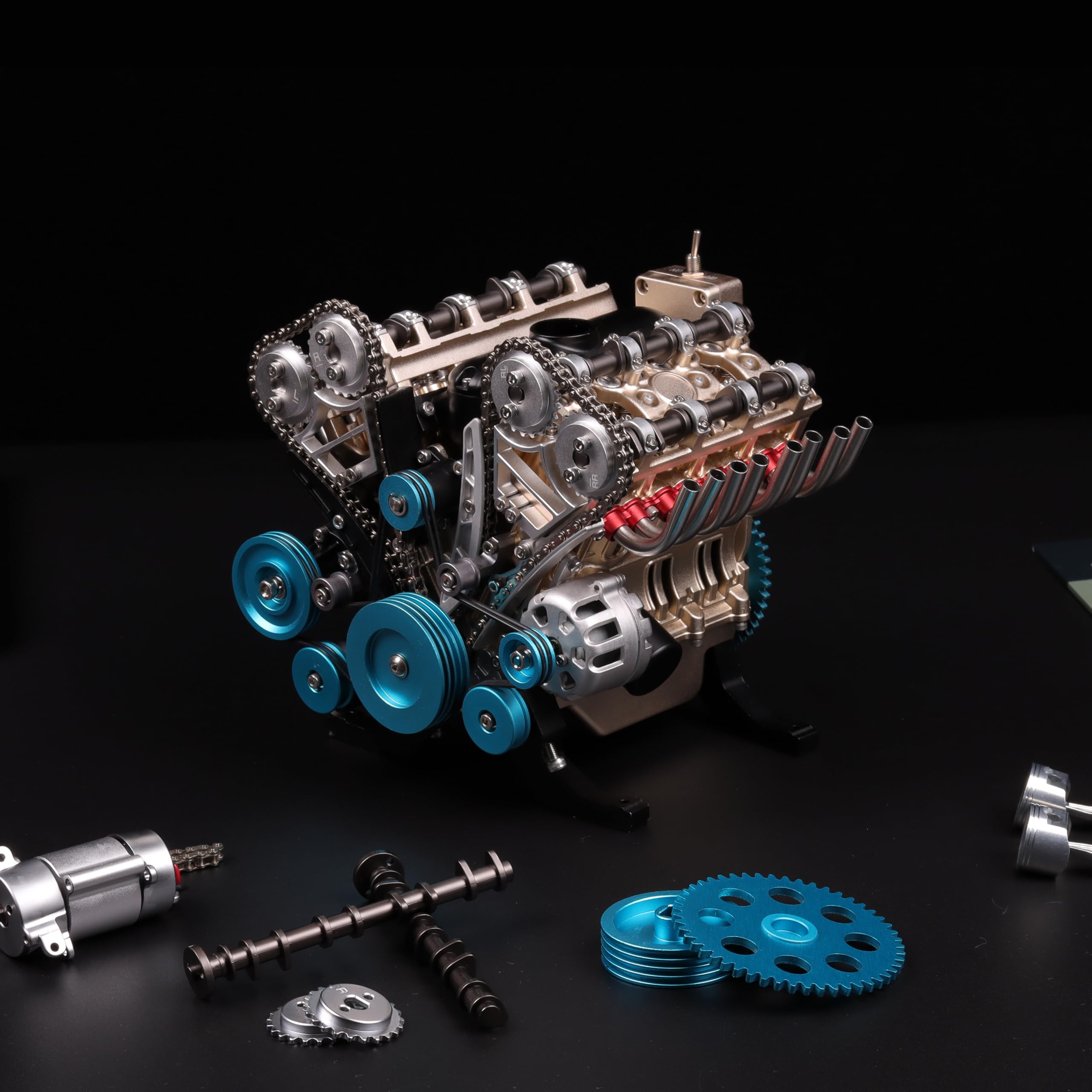 Amazon.com: TECHING Kit de modelo de motor Mini v8 que funciona
